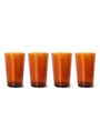HKLiving - Vetro - 70's Glassware - Tea Glasses (Set Of 4) - Mud Brown