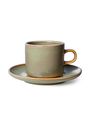 HKLiving - Copiar - Chef Ceramics - Cup and Saucer - Cream / Brown