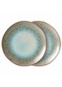 HKLiving - Placa - 70s Dinner Plates (Set Of 2) - Earth (Peach, White, Brown)