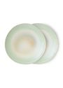 HKLiving - Placa - 70s Dinner Plates (Set Of 2) - Earth (Peach, White, Brown)