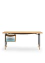 House of Finn Juhl - Skrivebord - Nyhavn Arbejdsbord m. Skuffekasette / By Finn Juhl - Walnut / Black Legs / Cold colour tray