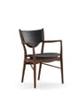 House of Finn Juhl - Spisebordsstol - 46 Armchair / By Finn Juhl - Dark Oiled Oak / Black Prestige Leather