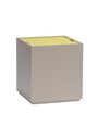 Hübsch - Mesa auxiliar - Vault Side Table/Storage Box - Verde Claro / Rojo