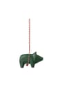 Maileg - Decorações para árvores de Natal - Wooden ornament, Pig - Red