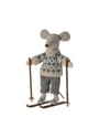 Maileg - Toys - Winter mouse with ski set - Big Brother Grey