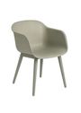 Muuto - Eetkamerstoel - Fiber Chair - Wood Base - Grey/Grey