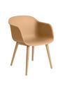 Muuto - Chaise à manger - Fiber Chair - Wood Base - Grey/Grey