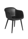 Muuto - Sedia da pranzo - Fiber Chair - Wood Base - Black/Black