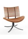 Naver Collection - Stofbezem - Leopard Chair / GM 4165 van Henrik Lehm - Oiled elm / Naver Select Cognac leather / Stainless steel