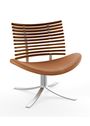 Naver Collection - Lounge-tuoli - Leopard Chair / GM 4165 by Henrik Lehm - Oiled elm / Naver Select Cognac leather / Stainless steel