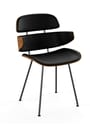 Naver Collection - Jídelní židle - Midas armchair / GM 576 by Susanne Grønlund - Lacquered oak / Naver Select black leather / Stainless steel