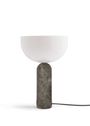 New Works - Lampe de table - Kizu Table Lamp - Small - Gris du Marais Marble w. White Acrylic
