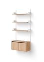 New Works - Shelving system - New Works Wall Shelf 1900 Cabinet Low w. Doors - White / White