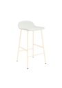 Normann Copenhagen - Bar stool - Form Barstool 65 cm Full Upholstery Steel - Black / Synergy: LDS16 (Partner, grey)