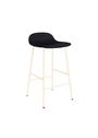 Normann Copenhagen - - Form Barstool 65 cm Full Upholstery Steel - Black / Synergy: LDS16 (Partner, grey)