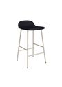 Normann Copenhagen - Bar stool - Form Barstool 65 cm Full Upholstery Steel - Light Grey Steel / Remix 133