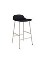 Normann Copenhagen - Tabouret de bar - Form Barstool 65 cm Full Upholstery Steel - Light Grey Steel / Remix 133