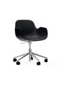 Normann Copenhagen - Cadeira de escritório - Form Armchair Swivel 5W Gas Lift Alu - Aluminium / White