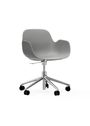 Normann Copenhagen - Cadeira de escritório - Form Armchair Swivel 5W Gas Lift Alu - Aluminium / White