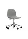 Normann Copenhagen - Silla de oficina - Form Chair Swivel 5W Gas Lift Alu - Aluminium / White