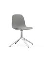 Normann Copenhagen - Cadeira de jantar - Form Chair Swivel 4L Alu - Aluminium / White
