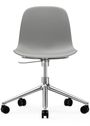 Normann Copenhagen - Cadeira de escritório - Form Chair - Swivel 5W Gaslift - Frame: Aluminium / Seat: White