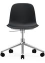Normann Copenhagen - Stol - Form Chair - Swivel 5W Gaslift - Frame: Aluminium / Seat: White