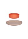 OYOY MINI - Kinderbordje - Pullo Plate & Bowl - Set of 2 - Taupe / Vanilla