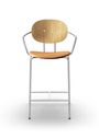 Sibast Furniture - Bar stool - Piet Hein Bar Armchair | Seat Upholstery - Natural Oiled Oak & Cognac Dunes Leather / Black