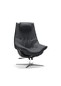 Skipper Furniture - Nojatuoli - Flight Armchair High / By O&M Design - Samoa 154 / Black Stained Beech / Polished Chrome