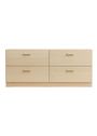 String Furniture - Byrå - Relief Chest Of Drawers - Low - White - Plinth