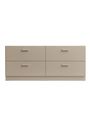 String Furniture - Commode - Relief Chest Of Drawers - Low - White - Plinth