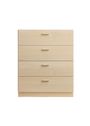 String Furniture - Komoda - Relief Chest Of Drawers - Wide - White - Plinth