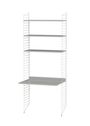 String Furniture - Shelving system - Workspace A - White / White