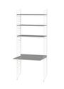 String Furniture - Shelving system - Workspace A - White / White