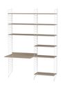 String Furniture - Shelving system - Workspace B - White / White