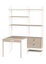 String Furniture - Sistema de prateleiras - Workspace E - White / White