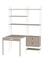 String Furniture - Reolsystem - Workspace E - White / White