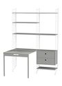 String Furniture - Sistema di scaffalature - Workspace E - White / White