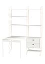 String Furniture - Reolsystem - Workspace E - White / White