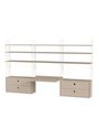 String Furniture - Rekken - Workspace F - White / White