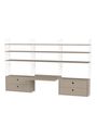 String Furniture - Hyllsystem - Workspace F - White / White