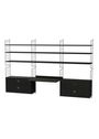 String Furniture - Sistema di scaffalature - Workspace F - White / White