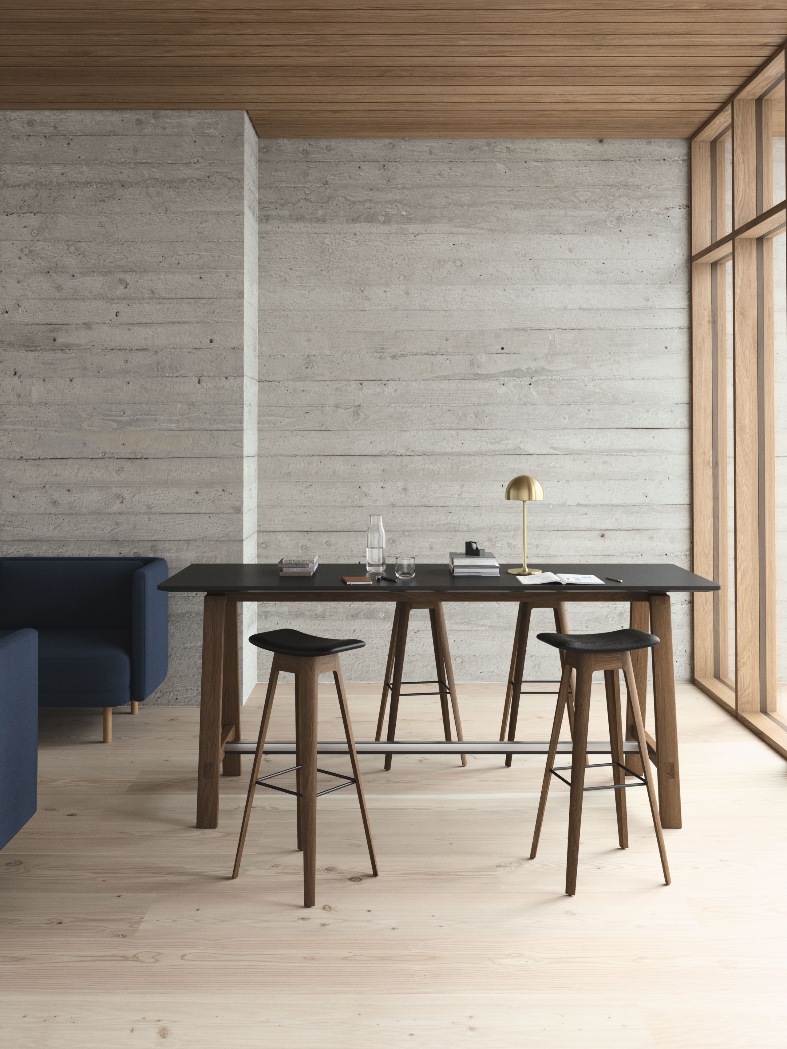 Andersen Furniture - Tabouret de bar - HC1 Barstool - Laque mate fumée Chêne