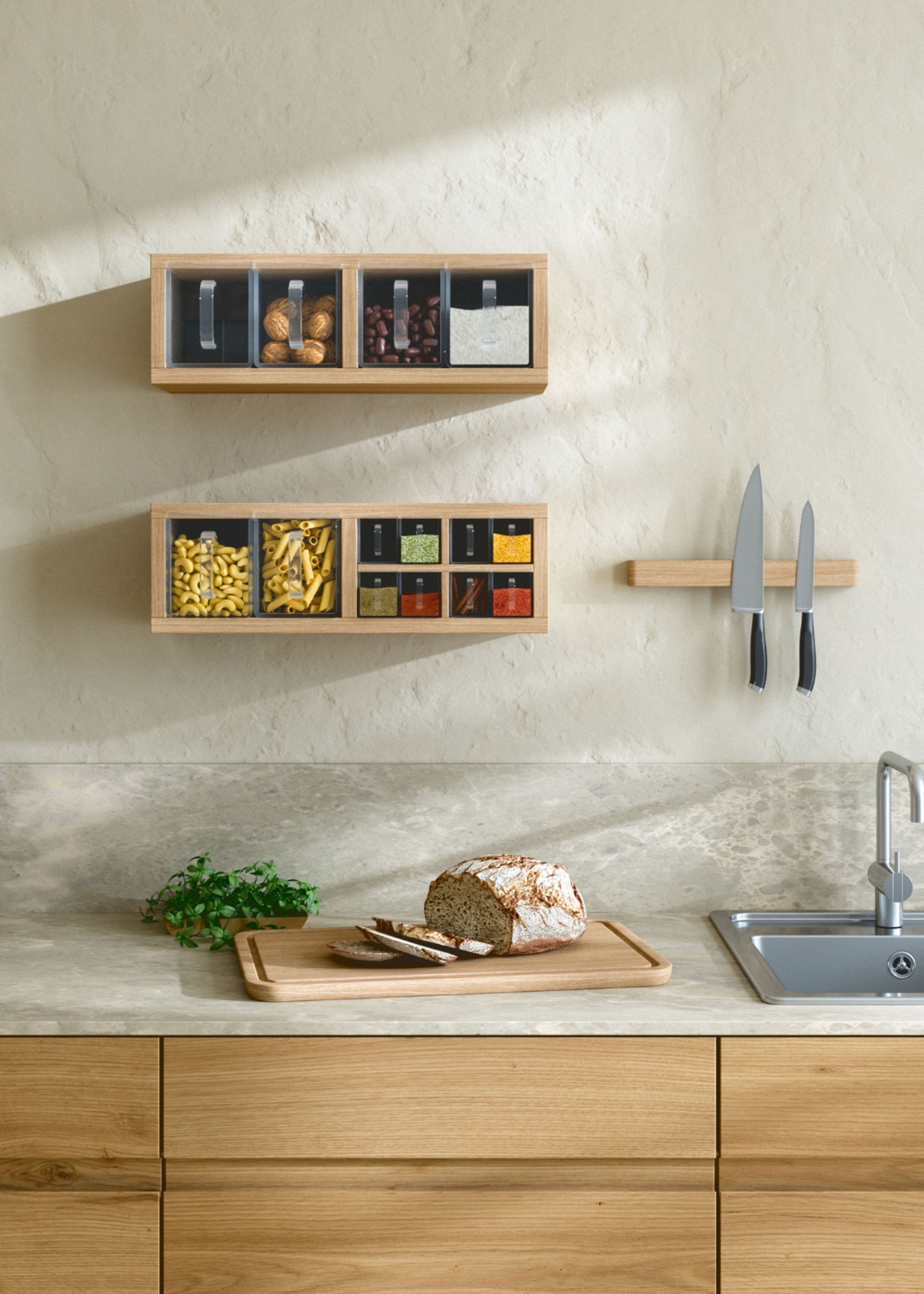 Andersen Furniture - Shelf - A-organizer Shelf - Oak White Laquer with 10 glass