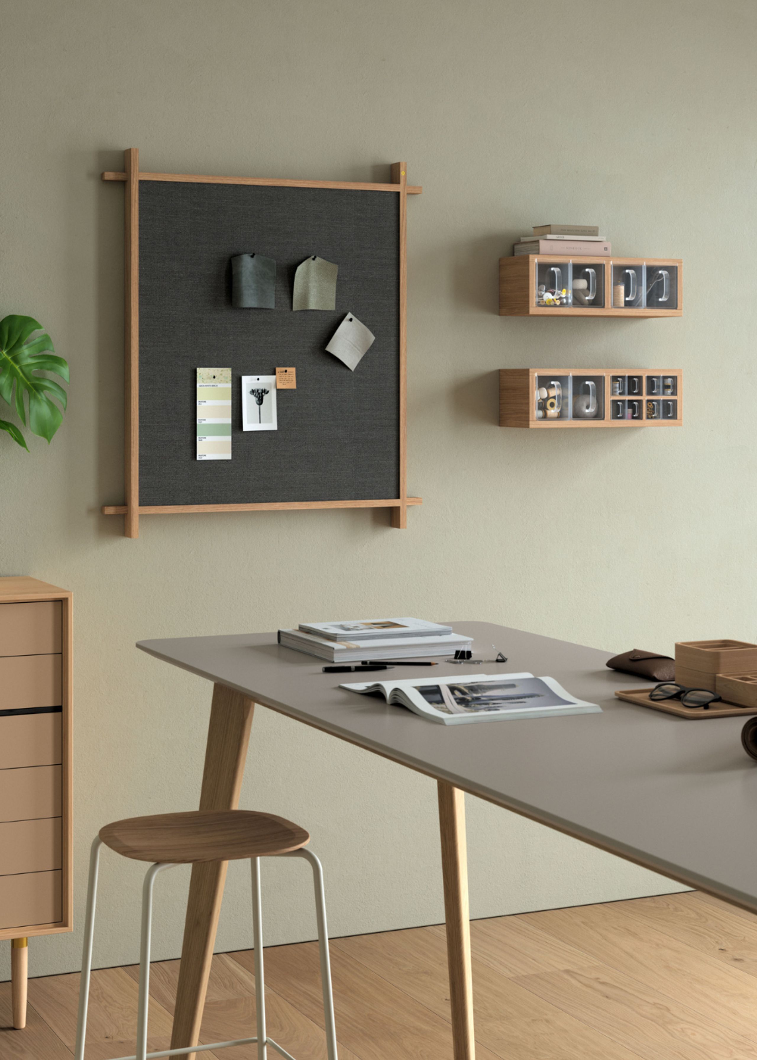 Andersen Furniture - Shelf - A-organizer Shelf - Oak White Laquer with 10 glass