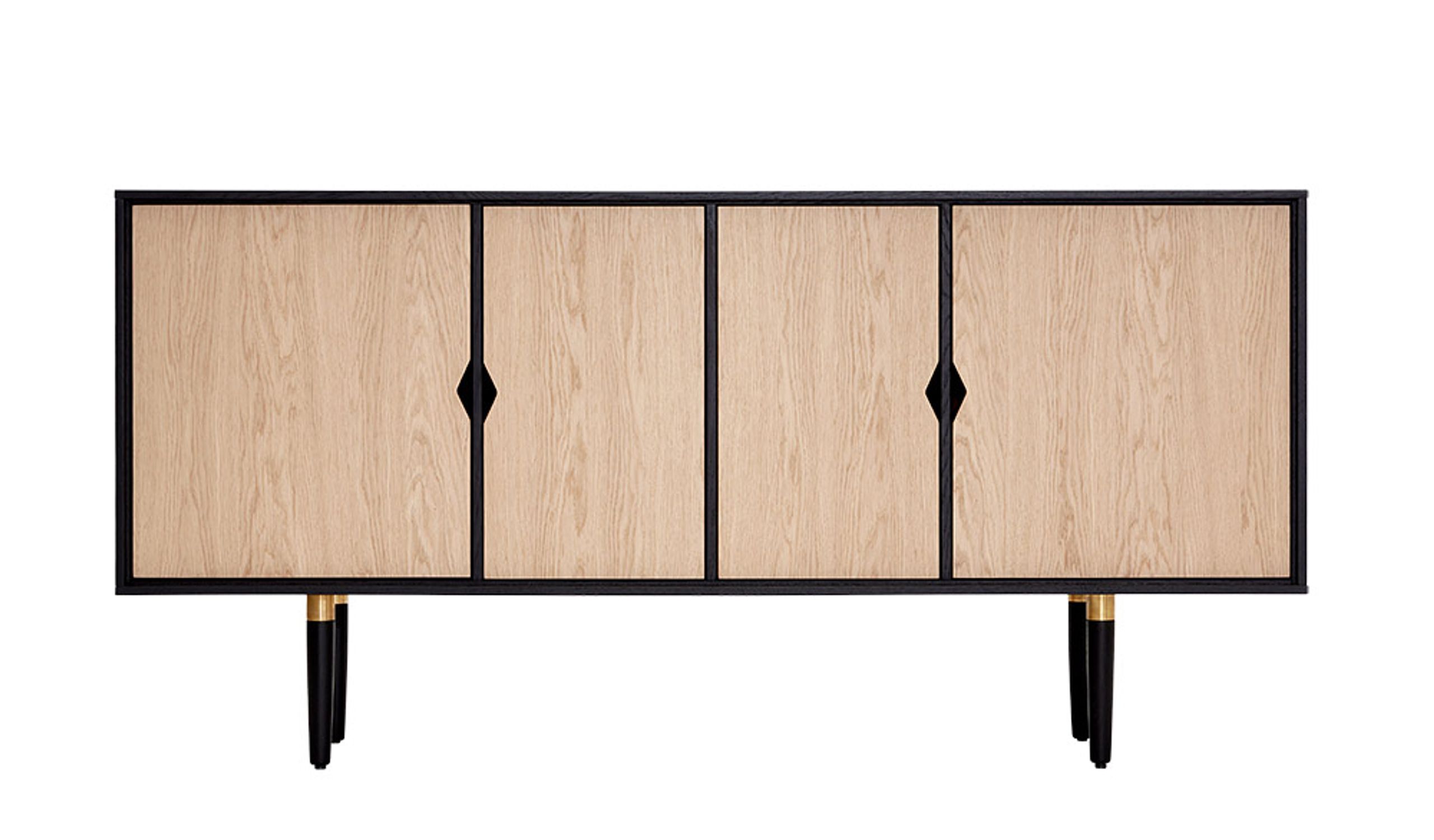 Andersen Furniture - Cómoda - Unique's Sideboard - Black base / Oak veneer fronts - Incl. 4 shelves
