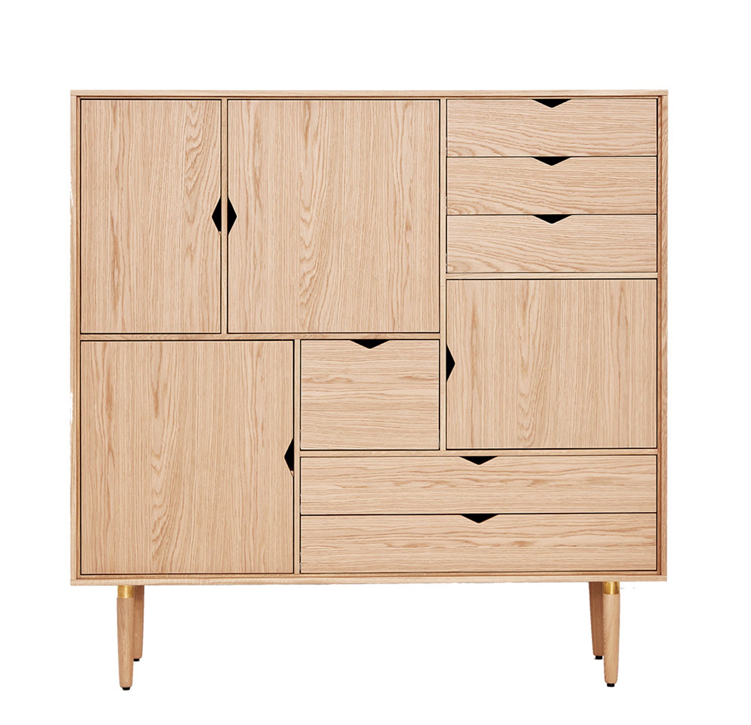 Andersen Furniture - Cómoda - Unique's Highboard - Oak veneer base / Oak veneer fronts - Incl. 3 shelves