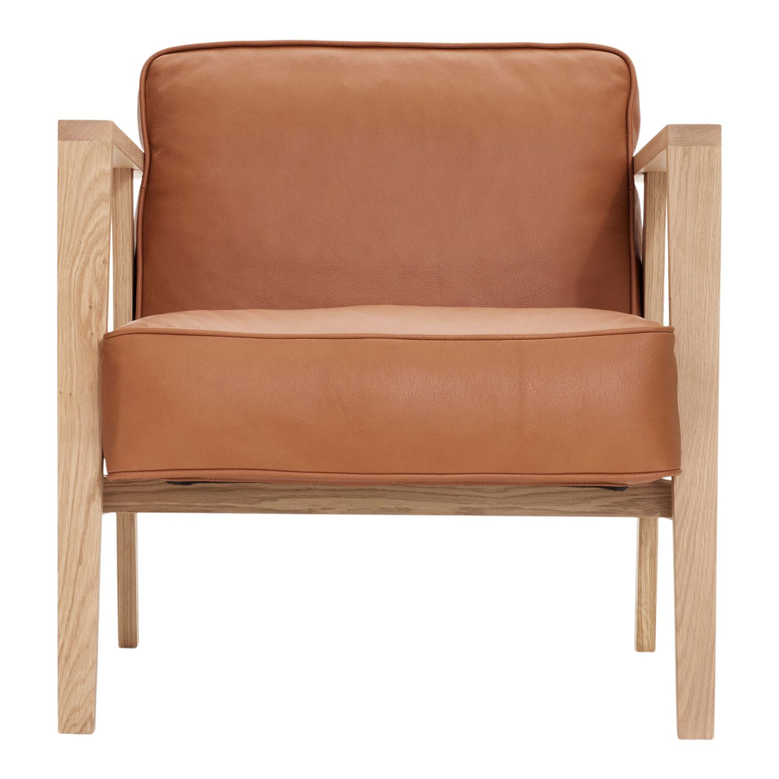 Andersen Furniture - Lænestol - LC1 Loungestol - Cognac Læder/Eg Hvid mat lak