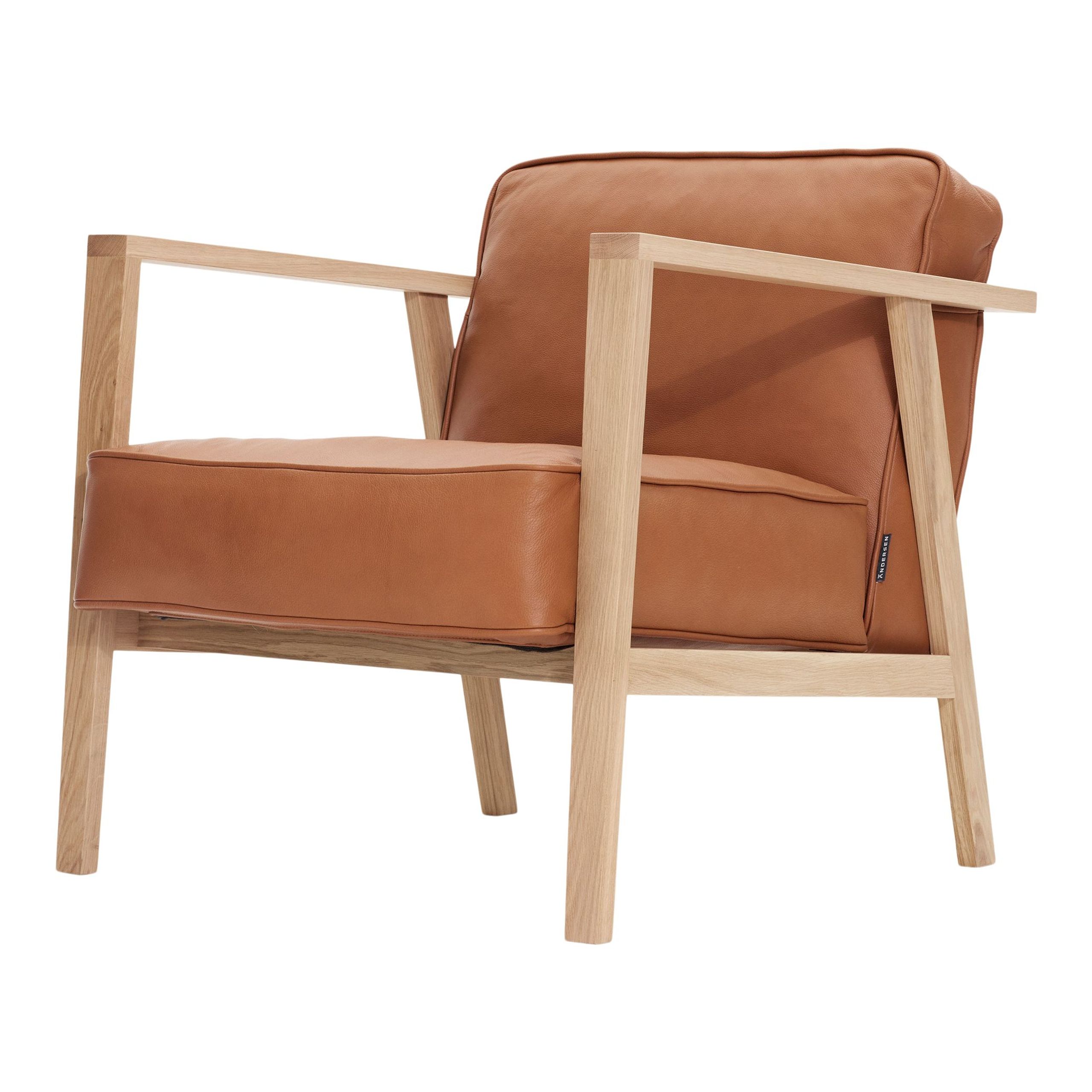 Andersen Furniture - Lænestol - LC1 Loungestol - Cognac Læder/Eg Hvid mat lak